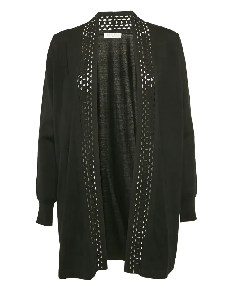 Sandro Offener Cardigan mit Laser-Cuts - Schwarz Schwarz