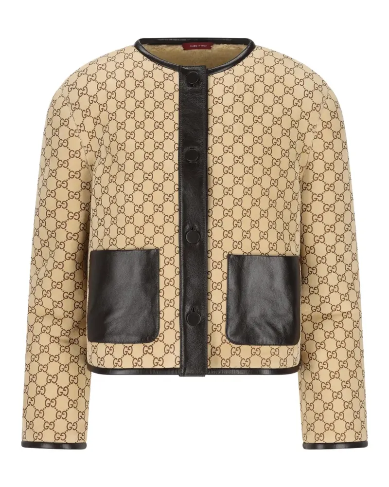 Gucci monogram button-fastening jacket - Nude Nude