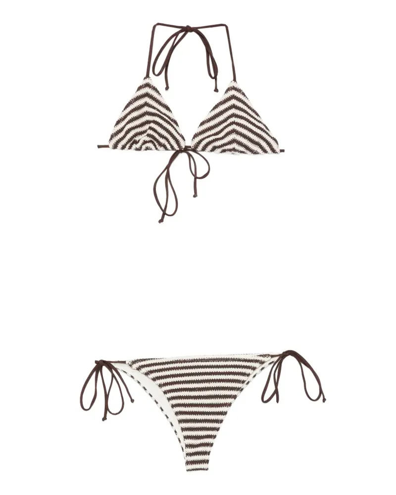 MC2 Saint Barth Gestreifter Maleah Bikini - Braun Braun