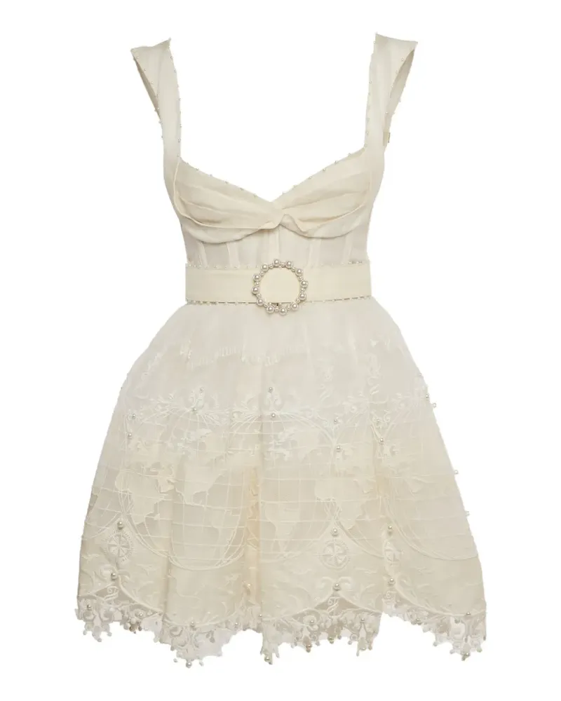 Zimmermann High Tide embroidered mini dress - Weiß Weiß