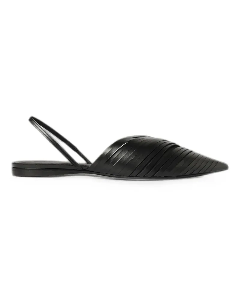 Emporio Armani laser-cut slingback flat pumps - Schwarz Schwarz