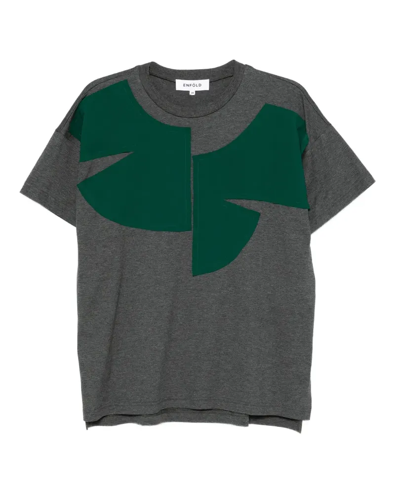 ENFÖLD T-Shirt im Patchwork-Look - Grau Grau