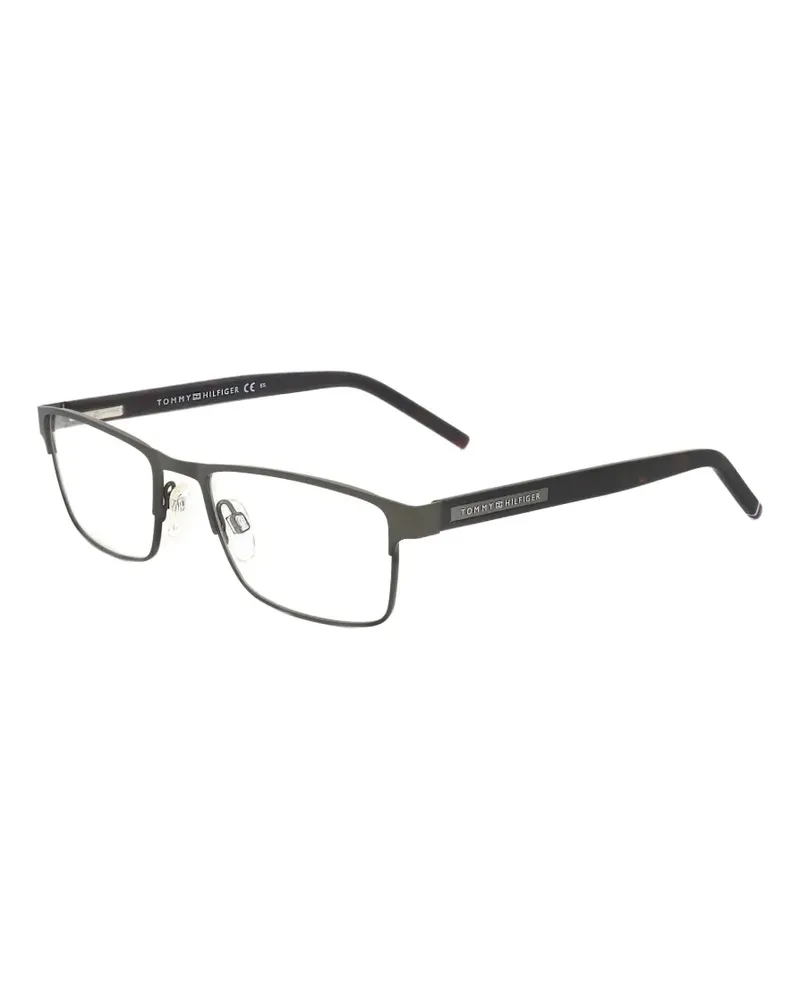 Tommy Hilfiger Eckige Brille mit mattem Finish - Schwarz Schwarz
