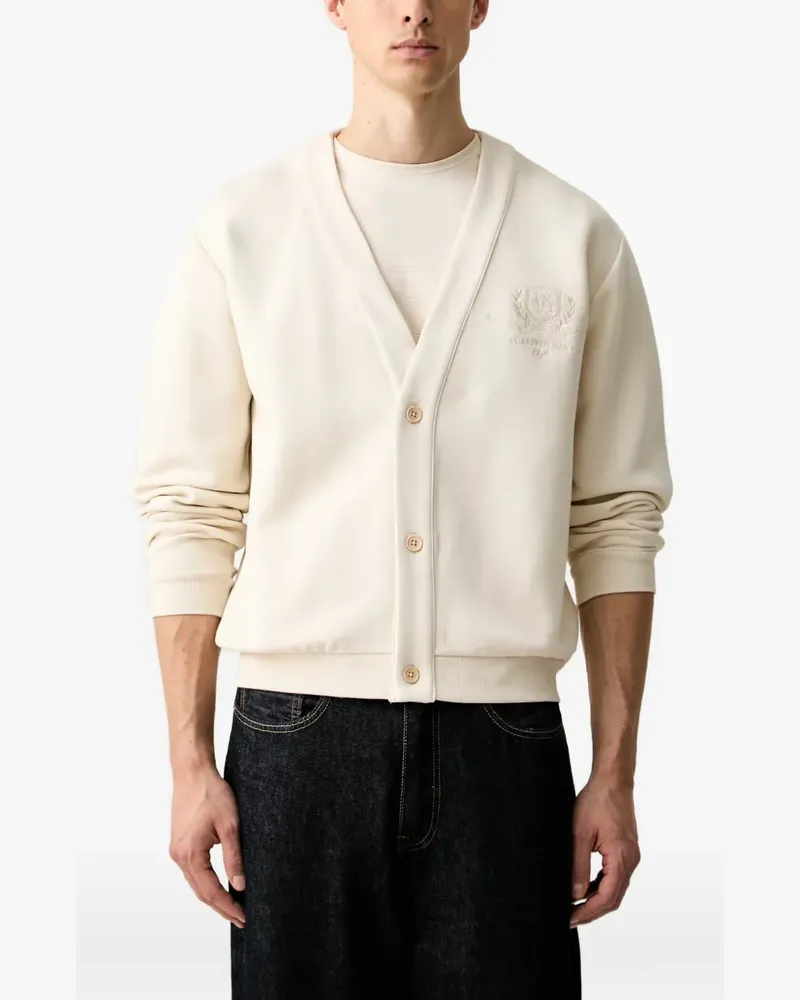 Guess embroidered-logo cardigan - Nude Nude