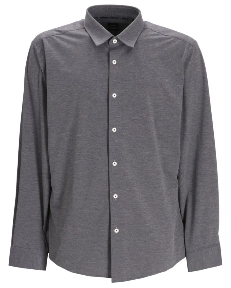 HUGO BOSS Meliertes Sporthemd aus Stretch-Jersey - Grau Grau