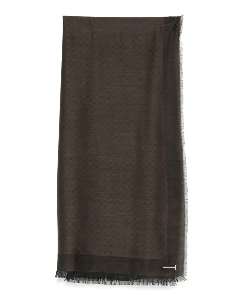 Tom Ford Jacquard-Schal mit Monogramm - Braun Braun