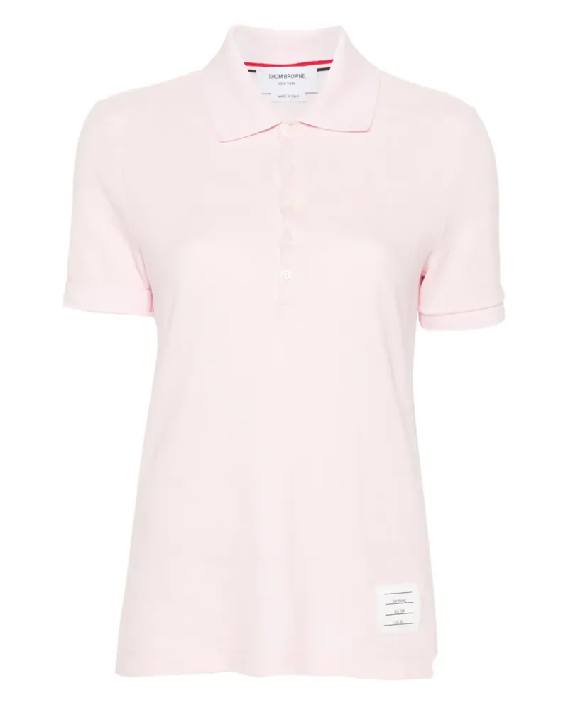 Thom Browne Pikee-Poloshirt mit Logo-Patch - Rosa Rosa