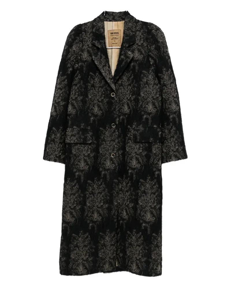 Uma Wang floral-motif single-breasted coat - Schwarz Schwarz