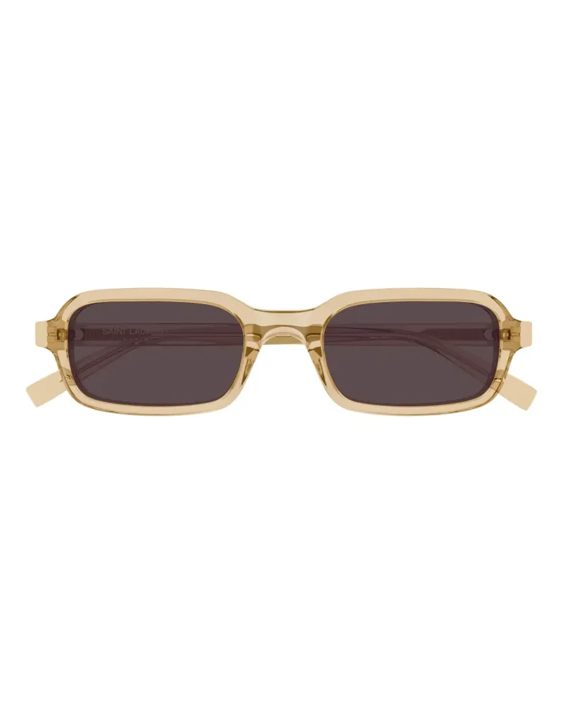 Saint Laurent rectangle-frame sunglasses - Nude Nude