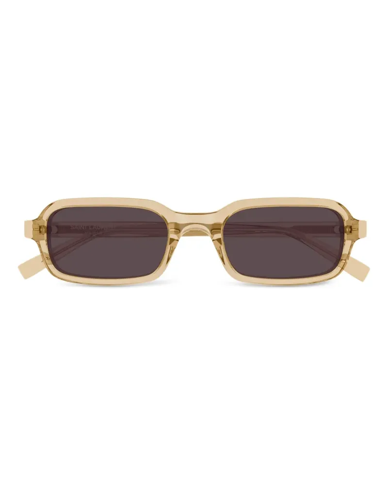 Saint Laurent rectangle-frame sunglasses - Nude Nude
