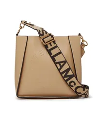 Stella McCartney Schultertasche mit Logo Nude