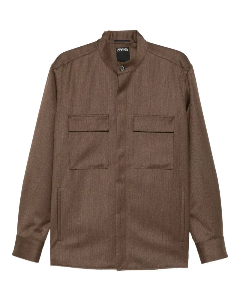 Ermenegildo Zegna wool shirt - M06 BROWN M06