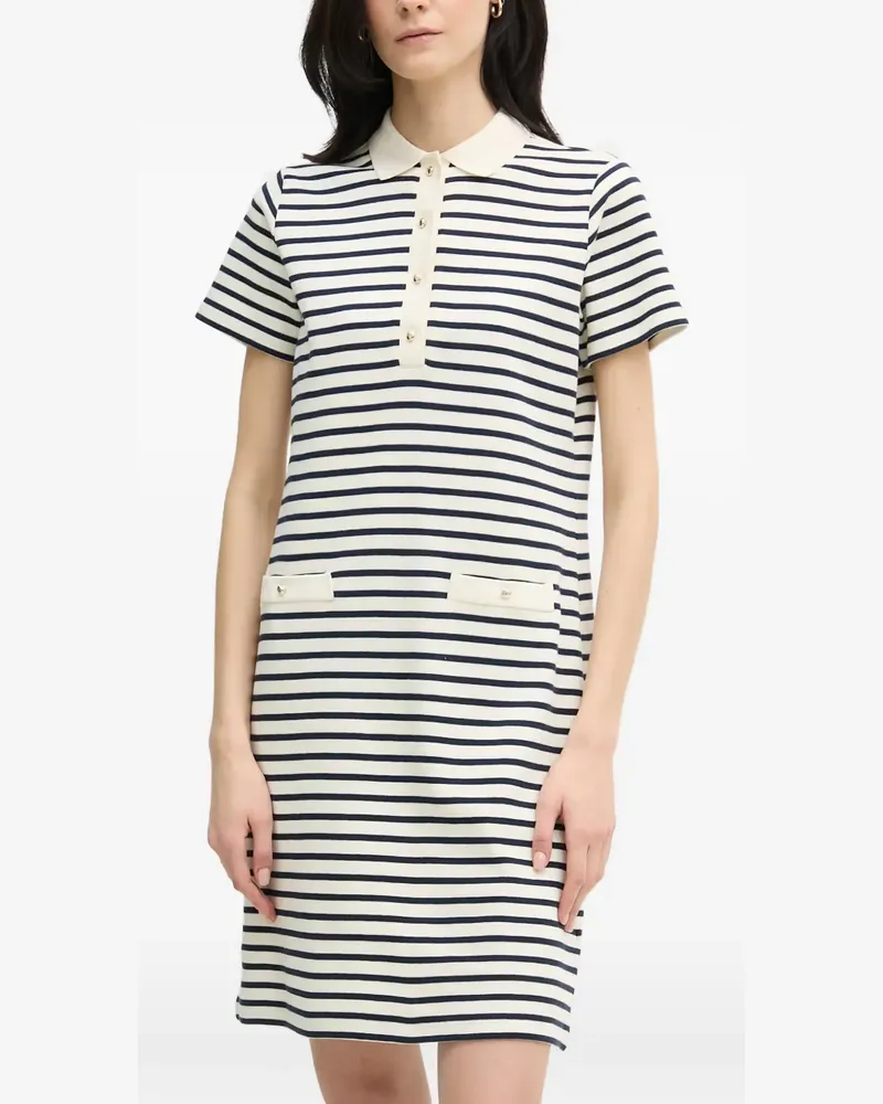 JOOP! Kurzärmeliges gestreiftes Travissa Polo-Minikleid - Weiß Weiß