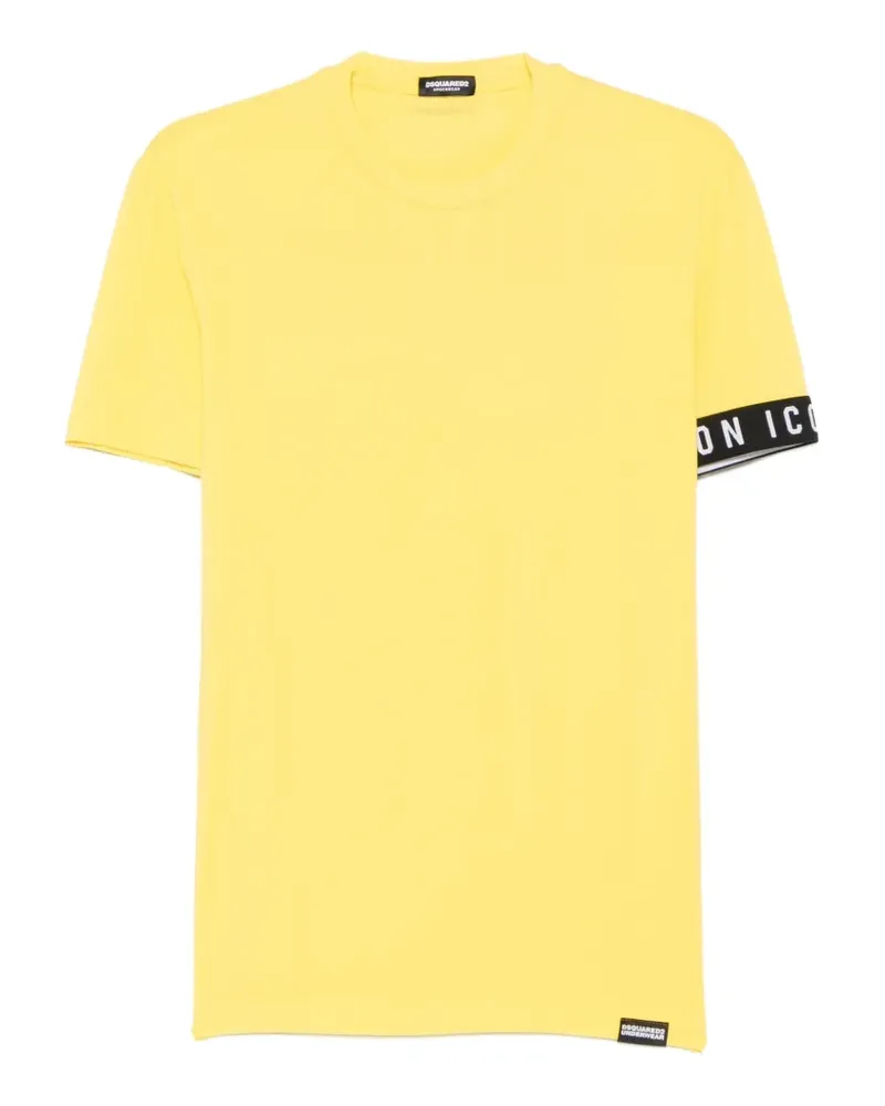 Dsquared2 T-Shirt mit Icon-Besatz - Gelb Gelb
