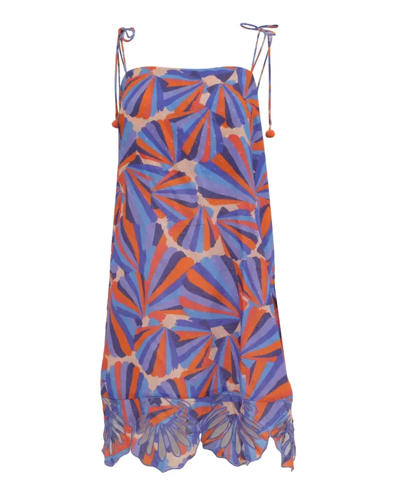 FARM Rio Minikleid mit Schleifenverschluss-Print - Blau Blau