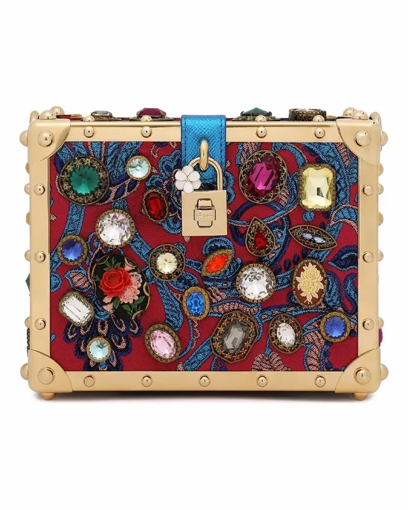 Dolce & Gabbana Jacquard Dolce Box-Handtasche - Blau Blau
