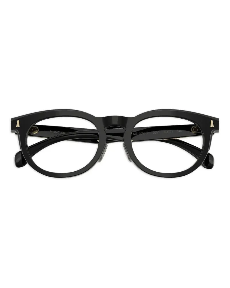 Moncler Runde Brille mit goldfarbenem Detail - Schwarz Schwarz