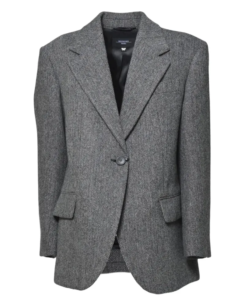 Max Mara Sakko mit Fischgrätenmuster - Grau Grau