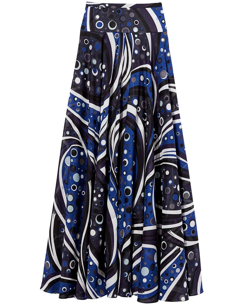 Emilio Pucci Rock mit Fontane-Print - Blau Blau