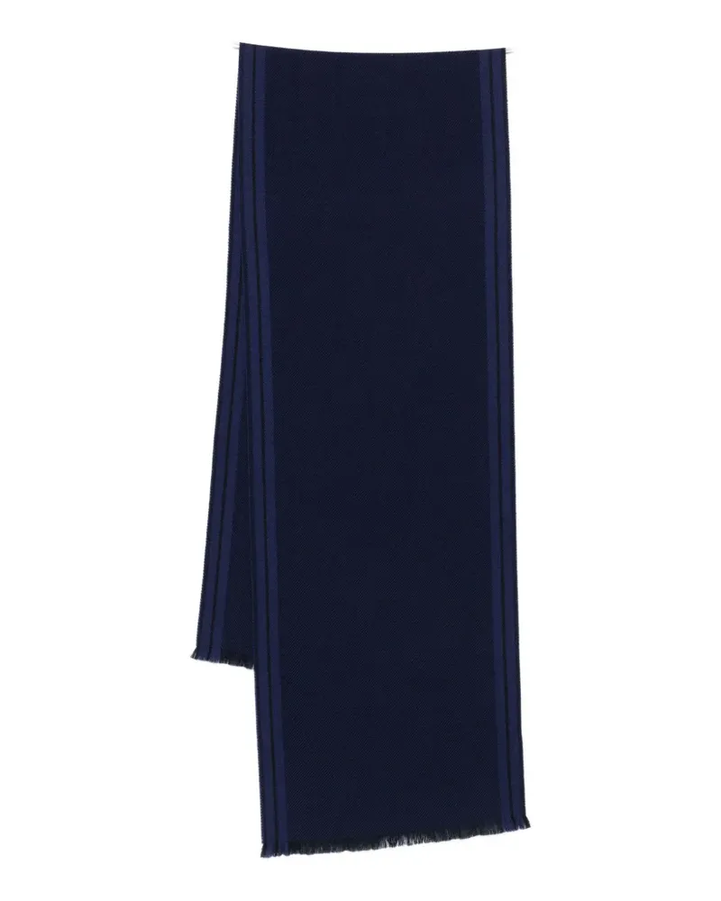 Ermenegildo Zegna striped frayed scarf - Blau Blau
