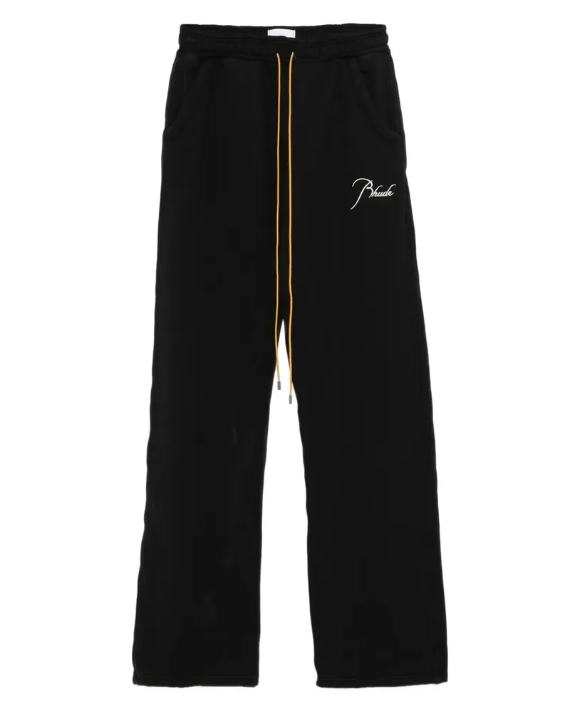 RHUDE logo-embroidered track pants - Schwarz Schwarz