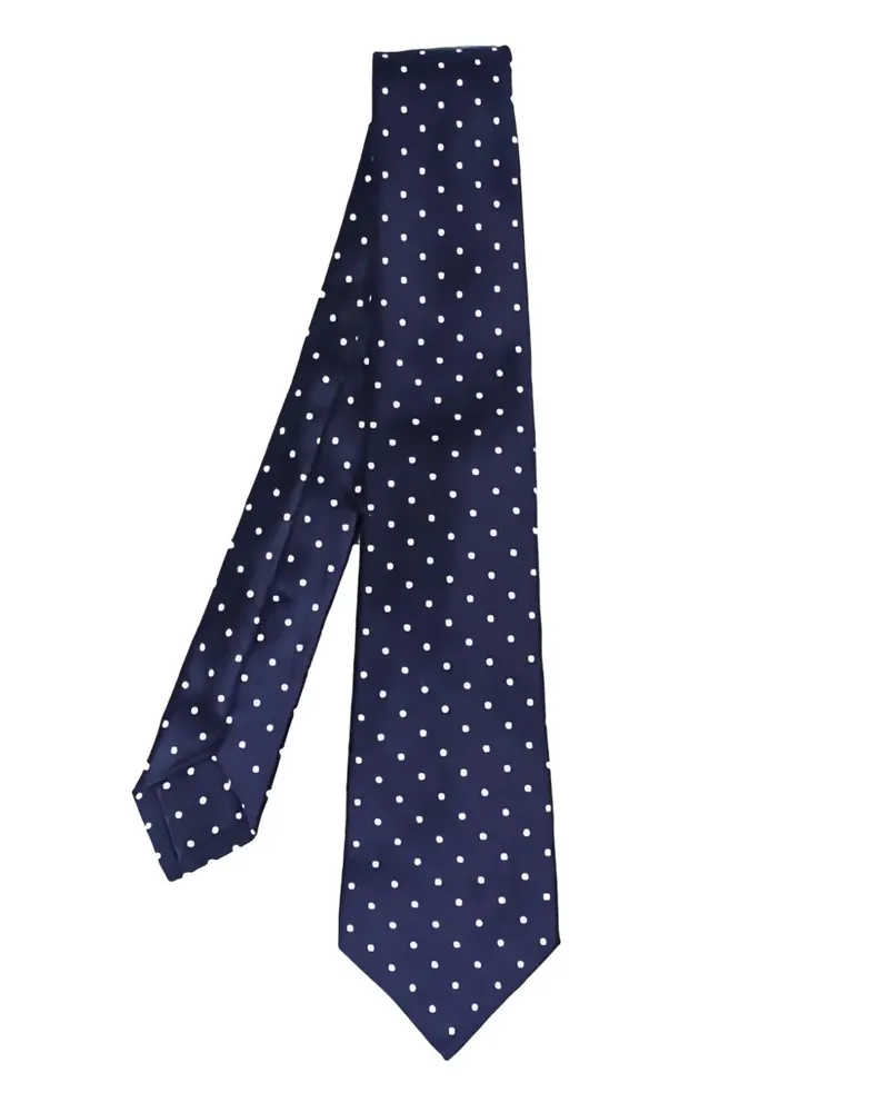 Kiton Krawatte mit Polka Dots - Blau Blau