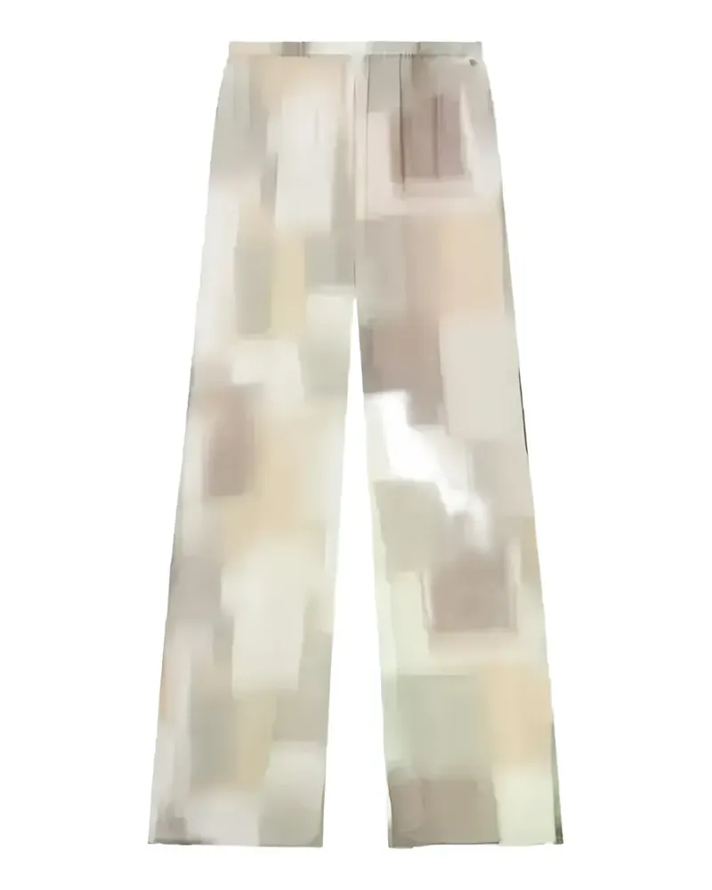 Armani Exchange abstract-print wide-leg trousers - Nude Nude