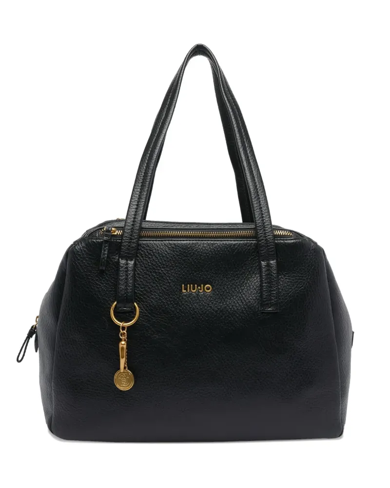 Liu Jo Mittelgroße Tote Bag mit Logo-Schild - Schwarz Schwarz