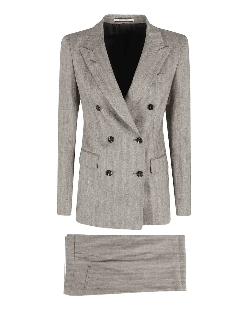 Tagliatore double-breasted herringbone suit - Braun Braun