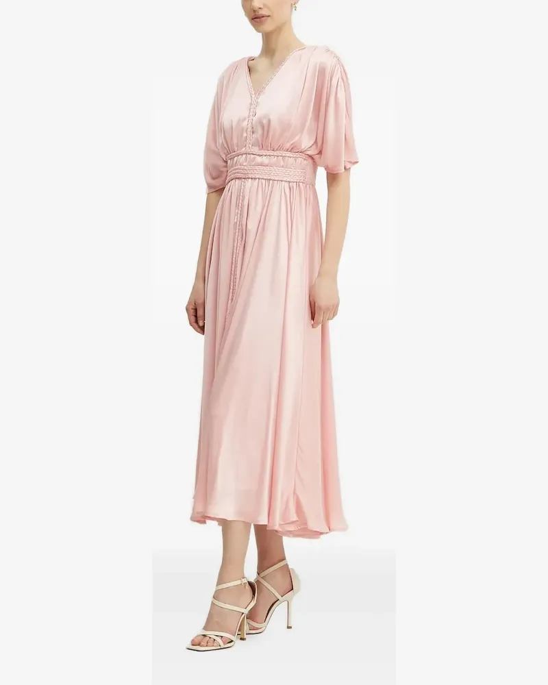 Guess Geflochtenes Kleid mit V-Ausschnitt - Rosa Rosa