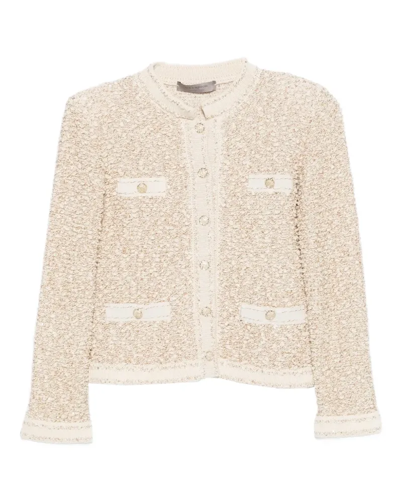 D.EXTERIOR Geknöpfte Bouclé-Jacke - Nude Nude
