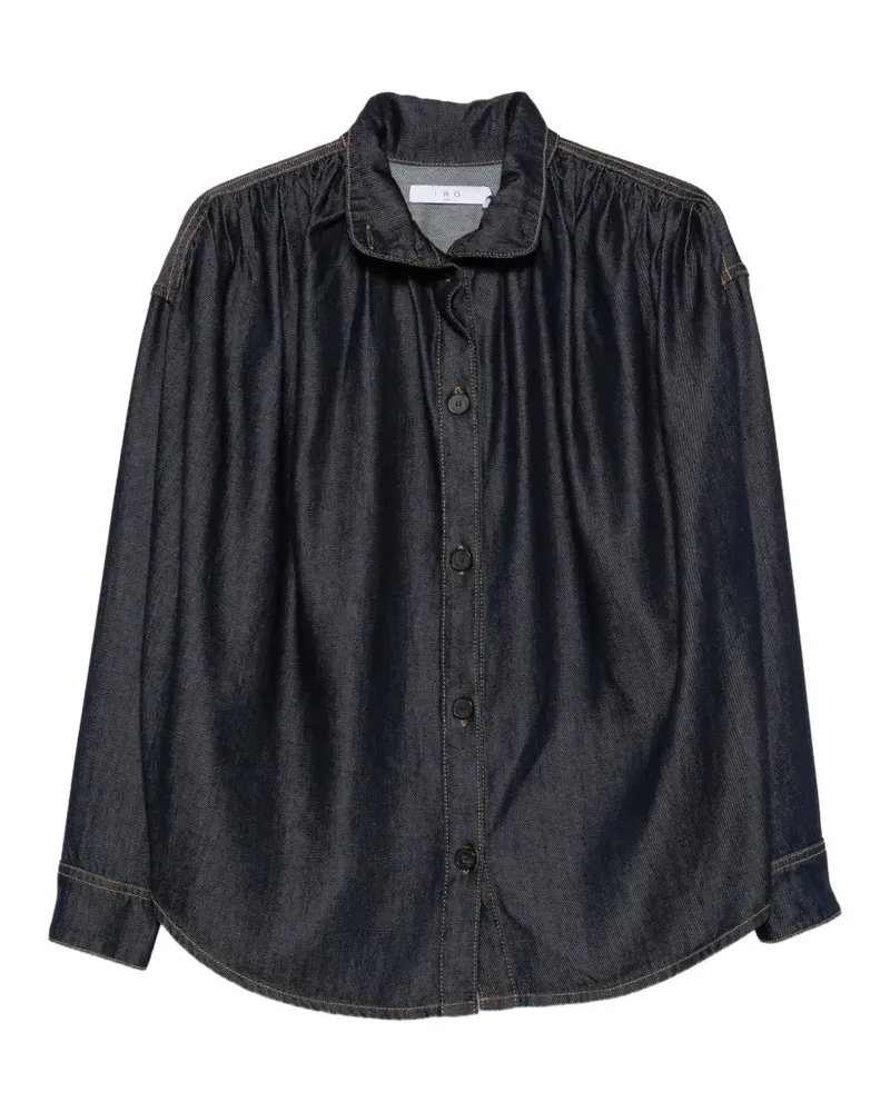 IRO high-neck gathered-detail shirt - Blau Blau