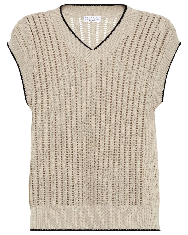 Brunello Cucinelli Pullunder mit Monili-Detail - Nude Nude