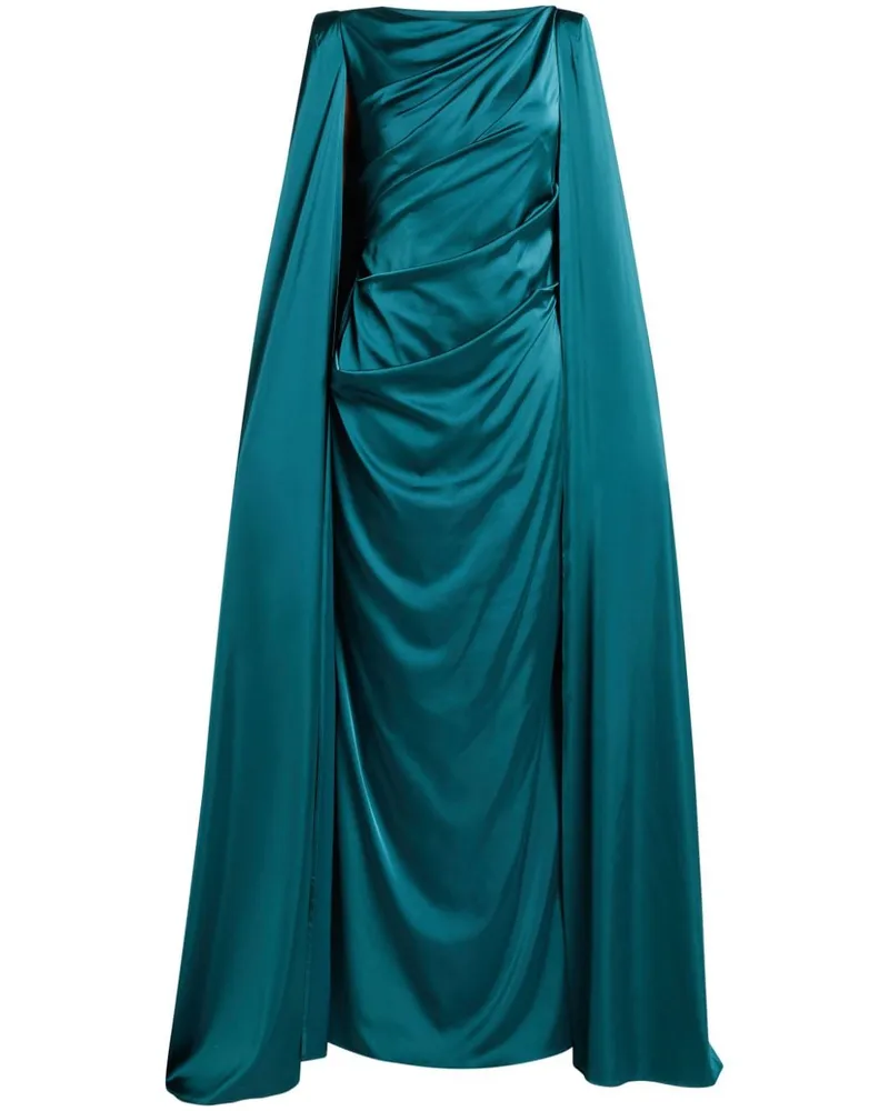 Talbot Runhof Drapiertes Cape-Kleid - Grün Grün