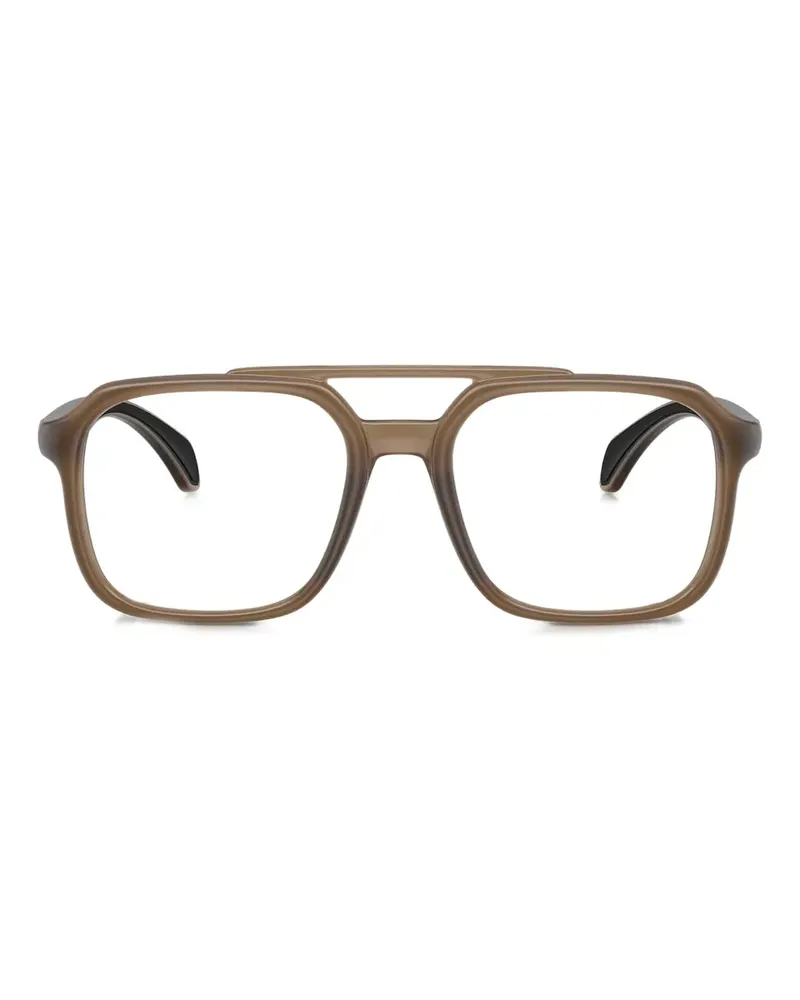 Moncler Eckige Sonnenbrille mit Doppelsteg - Braun Braun