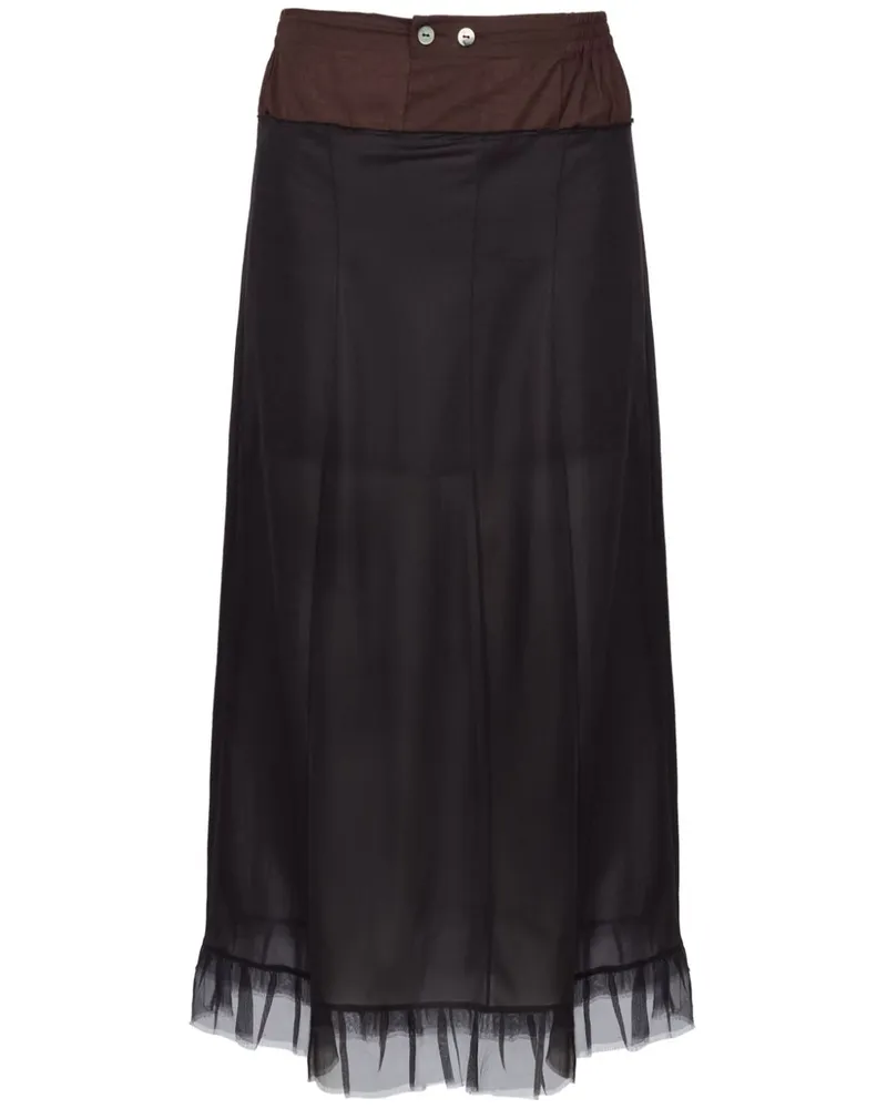Maison Margiela Midirock aus Tüll - Schwarz Schwarz