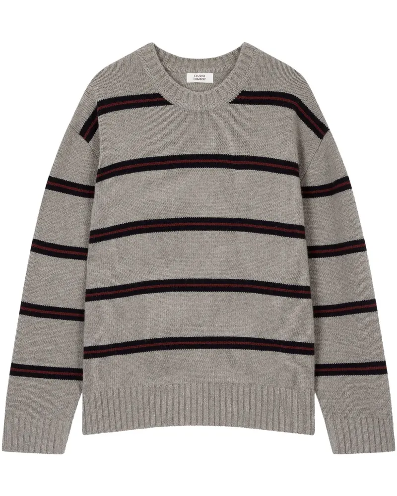 STUDIO TOMBOY Gestreifter Pullover - Grau Grau