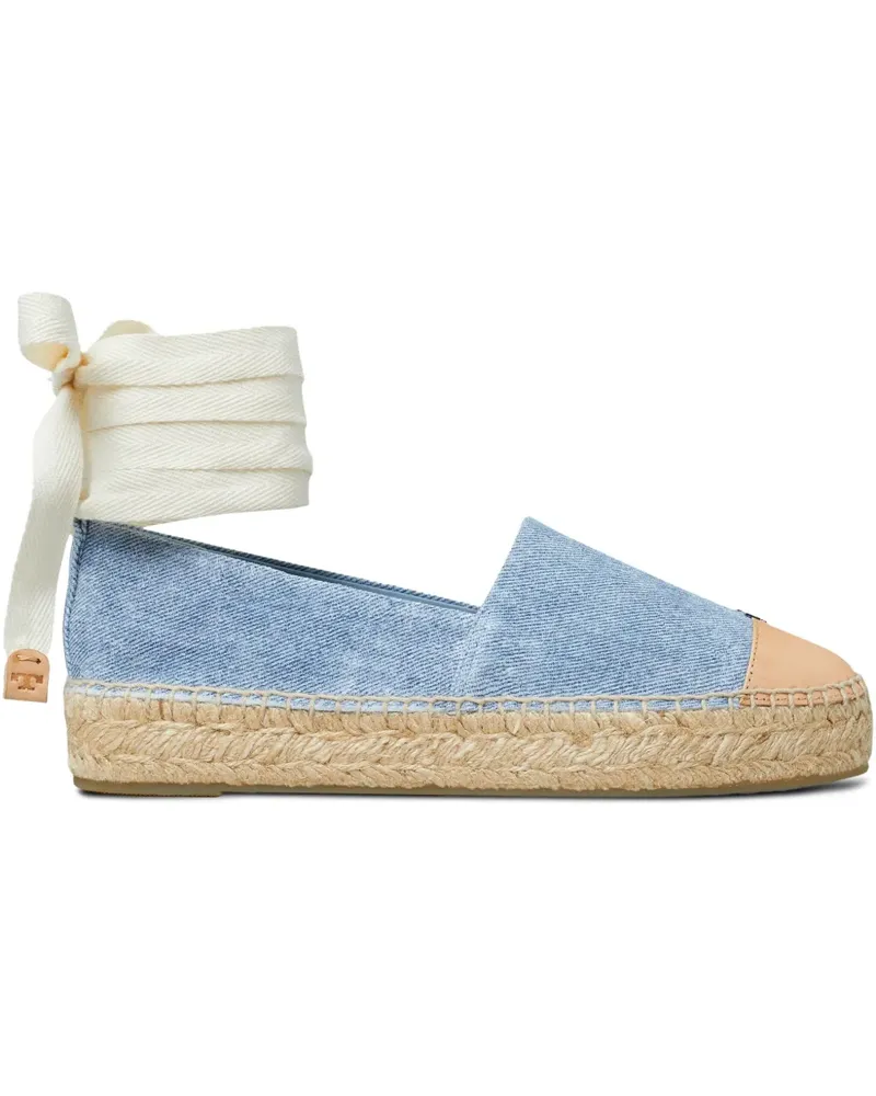 Tory Burch Espadrilles aus Leder - Blau Blau