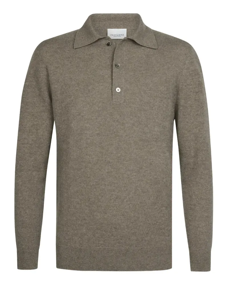 Profuomo Langärmeliges Poloshirt - Nude Nude