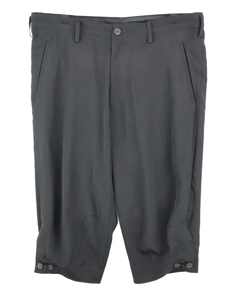 Yohji Yamamoto Shorts mit geknöpftem Saum - Schwarz Schwarz
