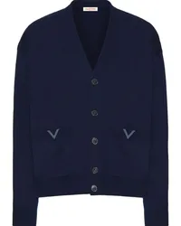 Valentino Garavani Cardigan mit V-Detail Blau