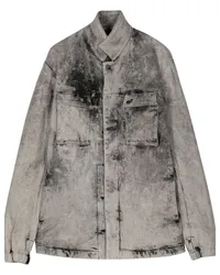 Boris Bidjan Saberi Jeansjacke mit Acid-Wash-Effekt Grau