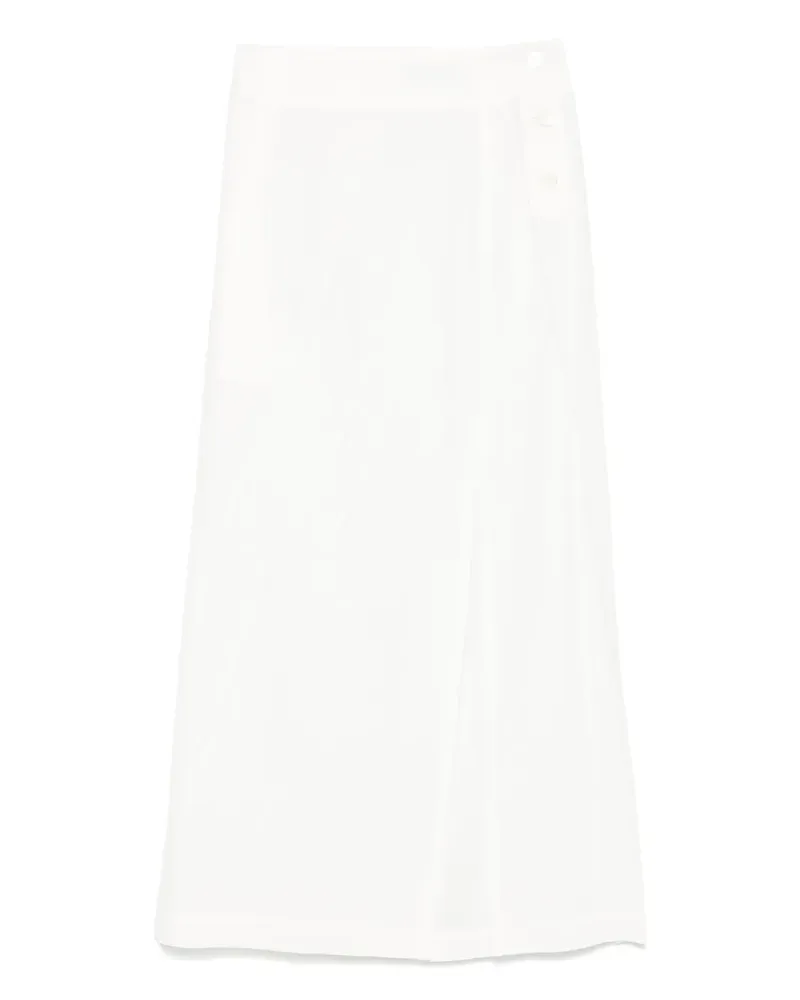 Issey Miyake Pressed Form Midirock - Weiß Weiß