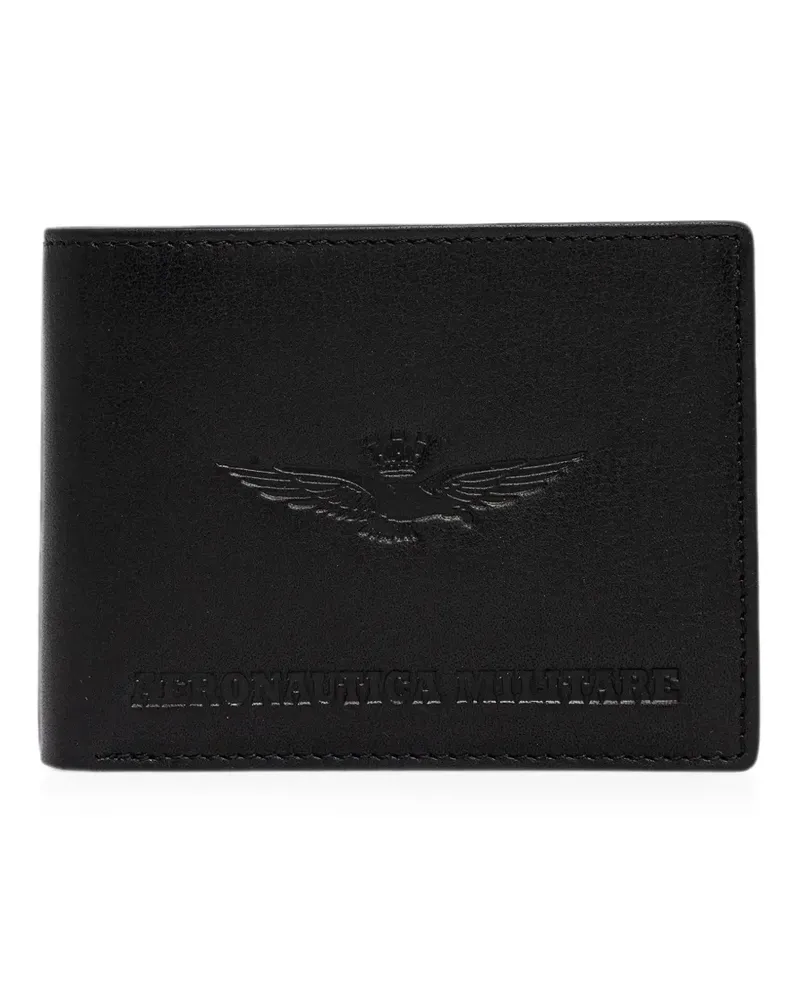 Aeronautica Militare logo-embossed bifold wallet - Schwarz Schwarz