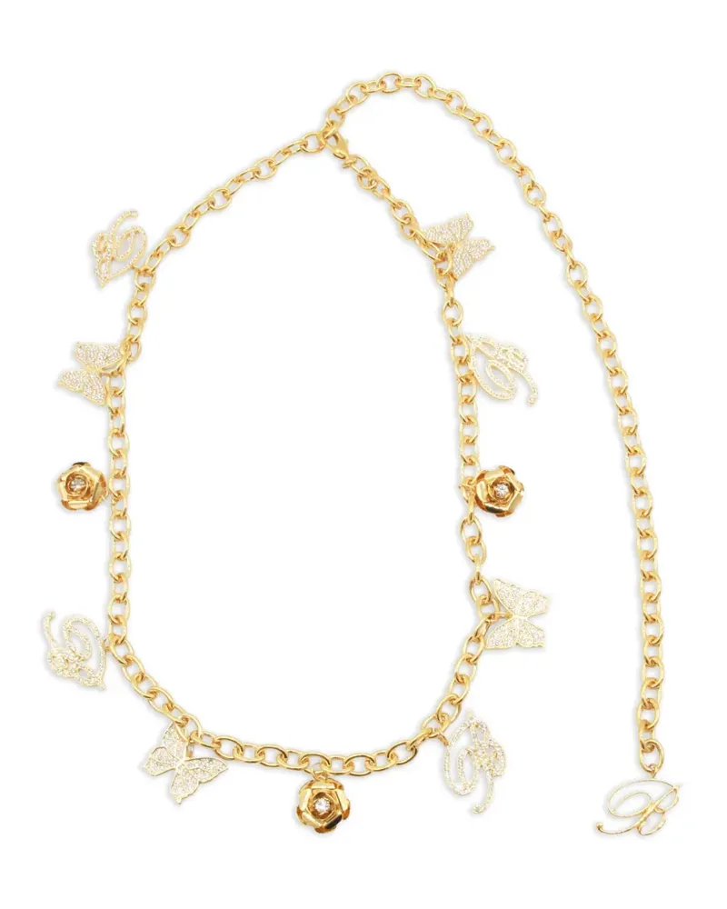 Blumarine Kettengürtel mit Rosen-Schmetterling - Gold Gold