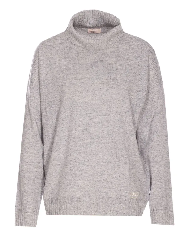 Liu Jo Rollkragenpullover mit Logo - Grau Grau