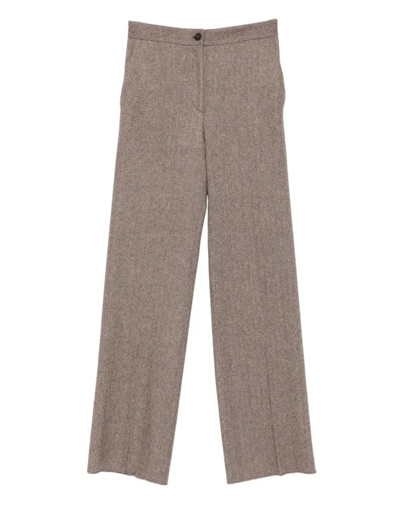 Antonelli Firenze Torcetti Hose mit Fischgrätenmuster - Braun Braun