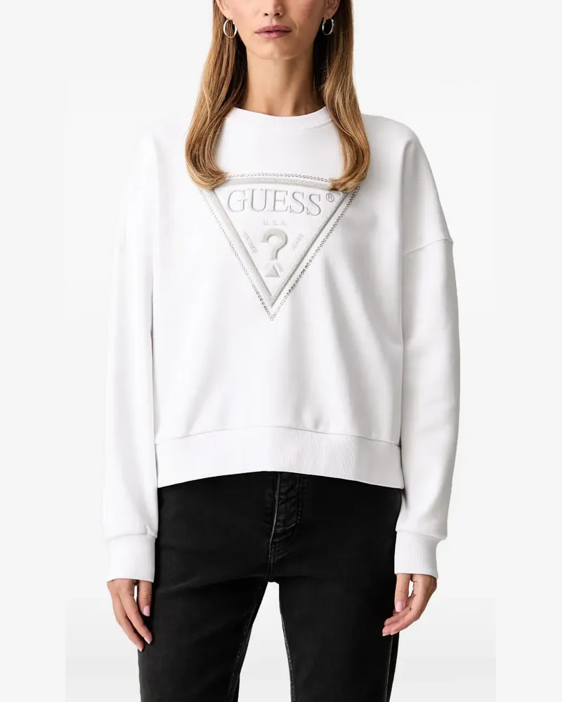 Guess Sweatshirt mit Logo-Verzierung - Weiß Weiß