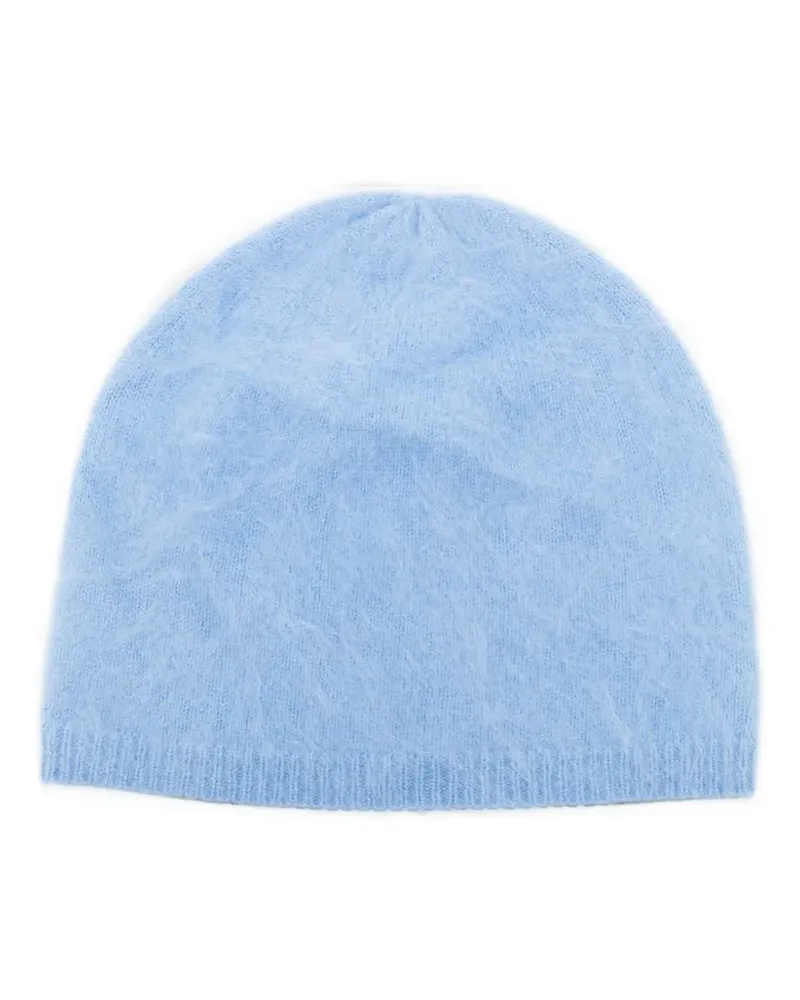 Lisa Yang Beanie aus gebürstetem Strick - Blau Blau