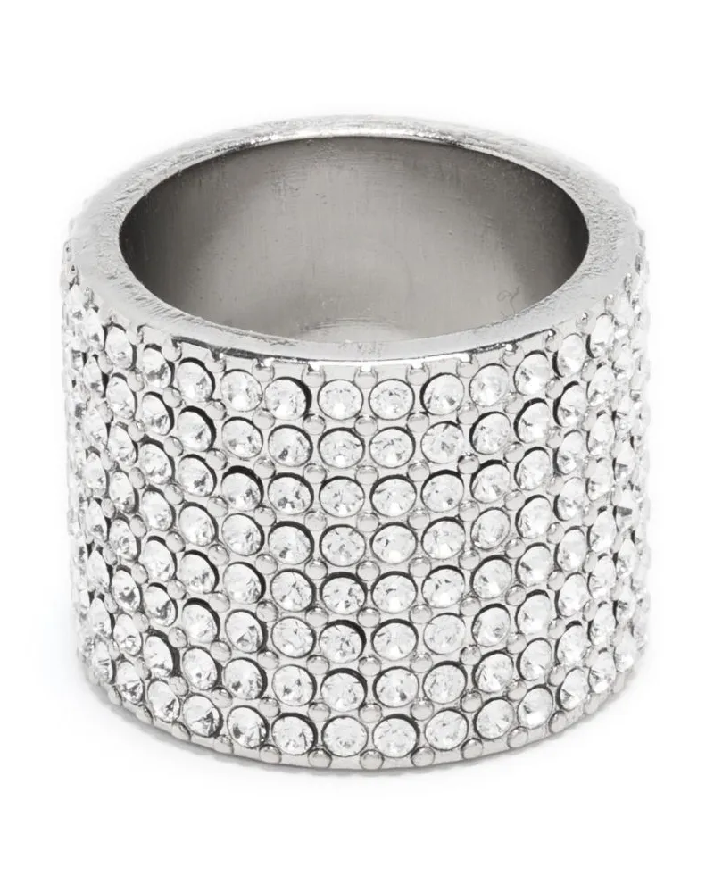Amina Muaddi Mom Ring mit Kristallen - Silber Silber
